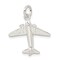 Sterling Silver Airplane Charm Pendant Jewelry 20mm x 21mm